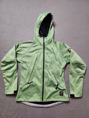 Icewear Light Green Hooded Softshell Jacket Size S Zip Up Fleece Lined Outdoor